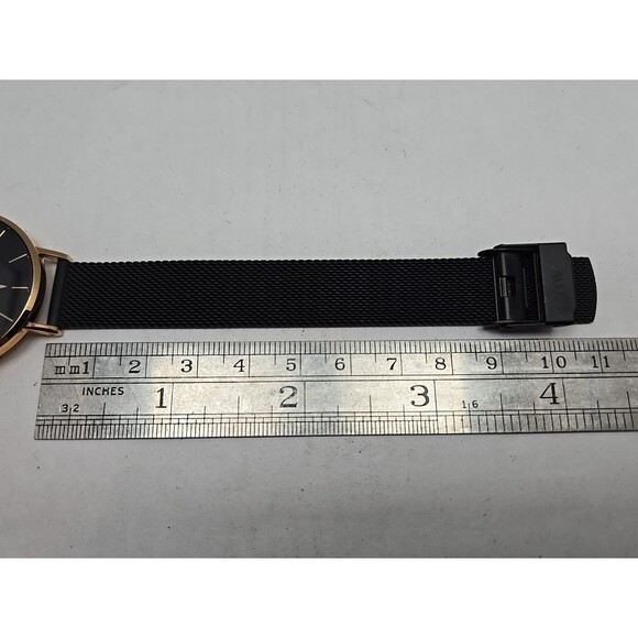 Daniel Wellington Petite Ashfield E32R1 32mm Black Mesh Rose Gold New Battery - Picture 8 of 10